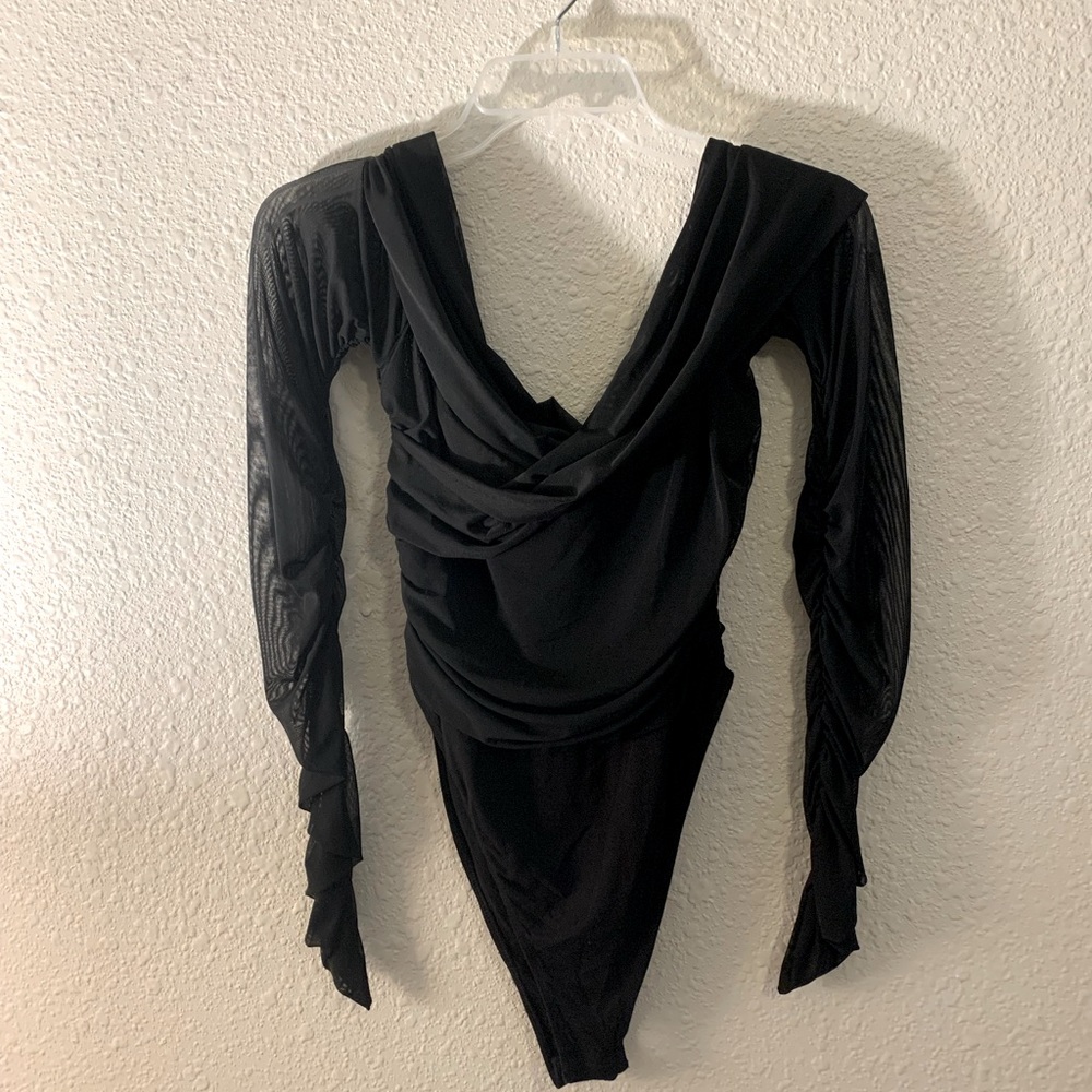 Black sheer bodysuit
